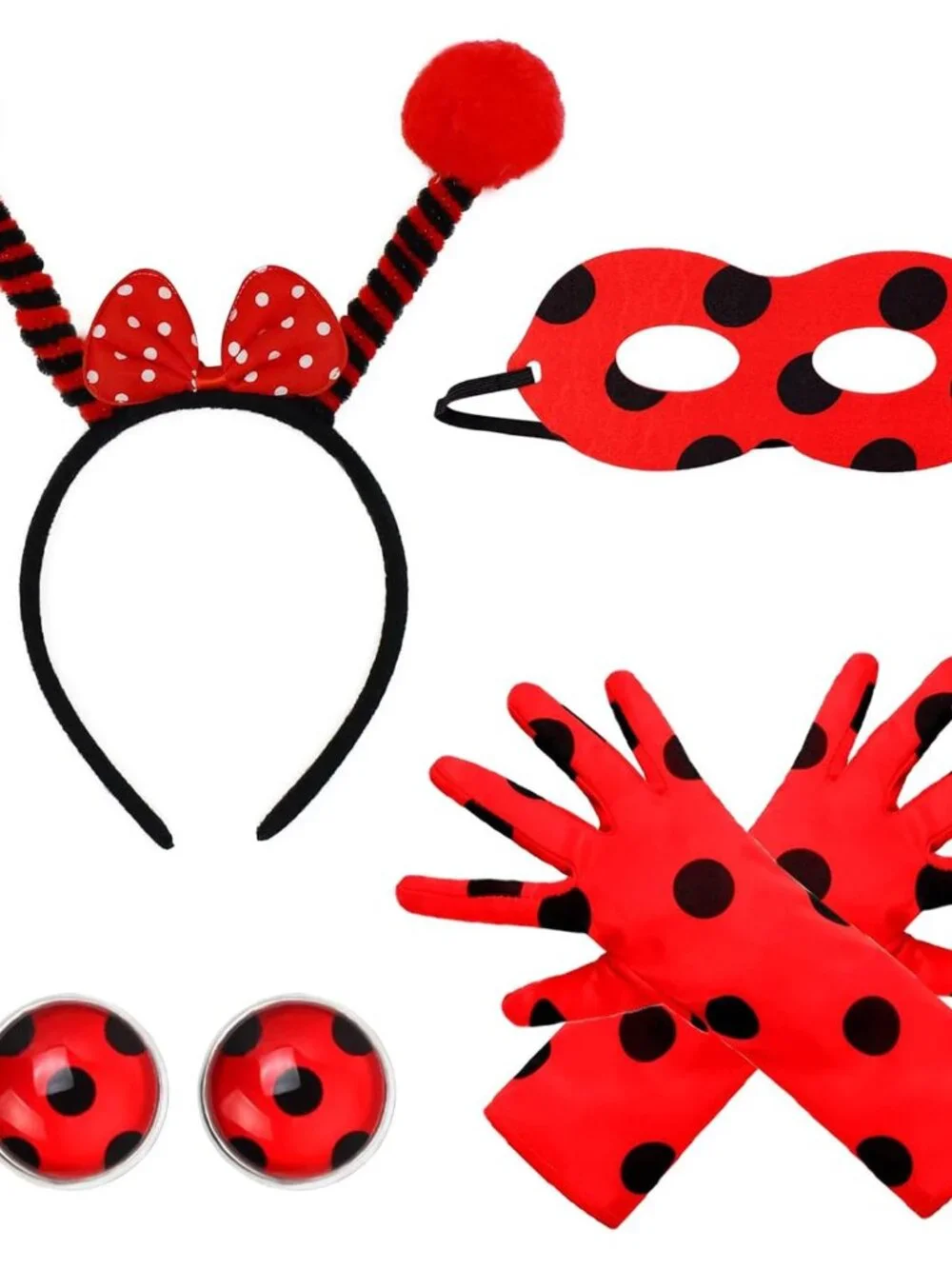 Ladybug Antenna Bopper Headband Ladybug Wings and Masks Costume Set for Kids Hal